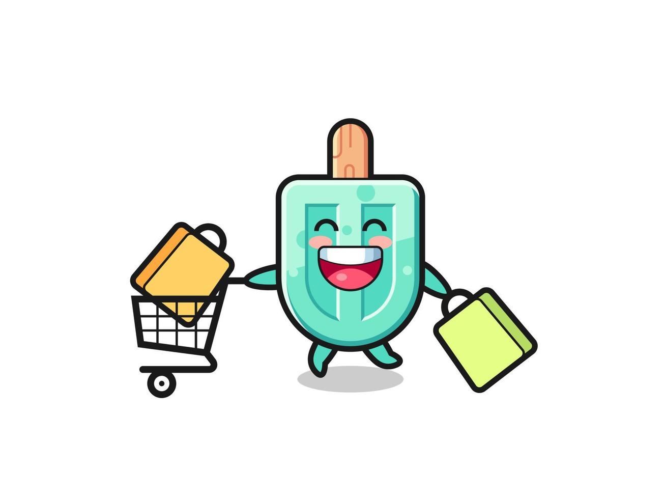 black Friday illustration with cute popsicles mascot vector