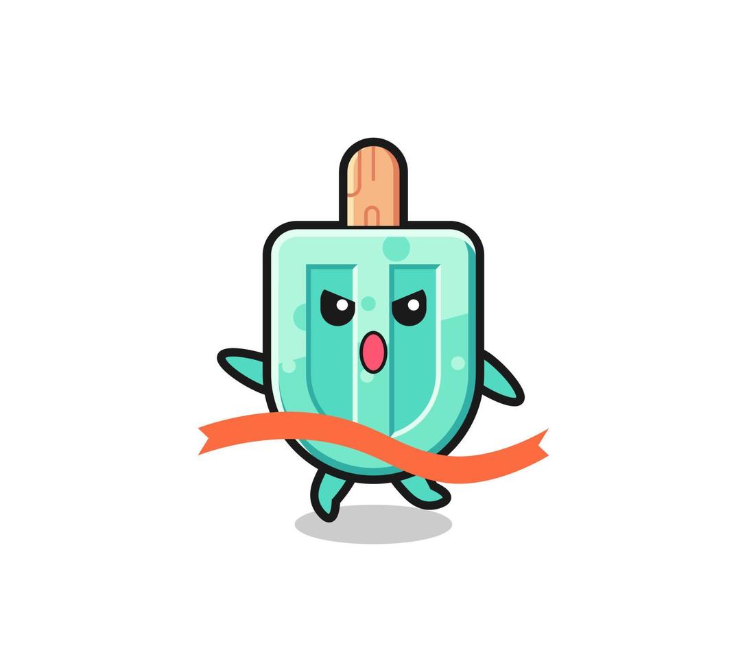 cute popsicles illustration is reaching the finish vector