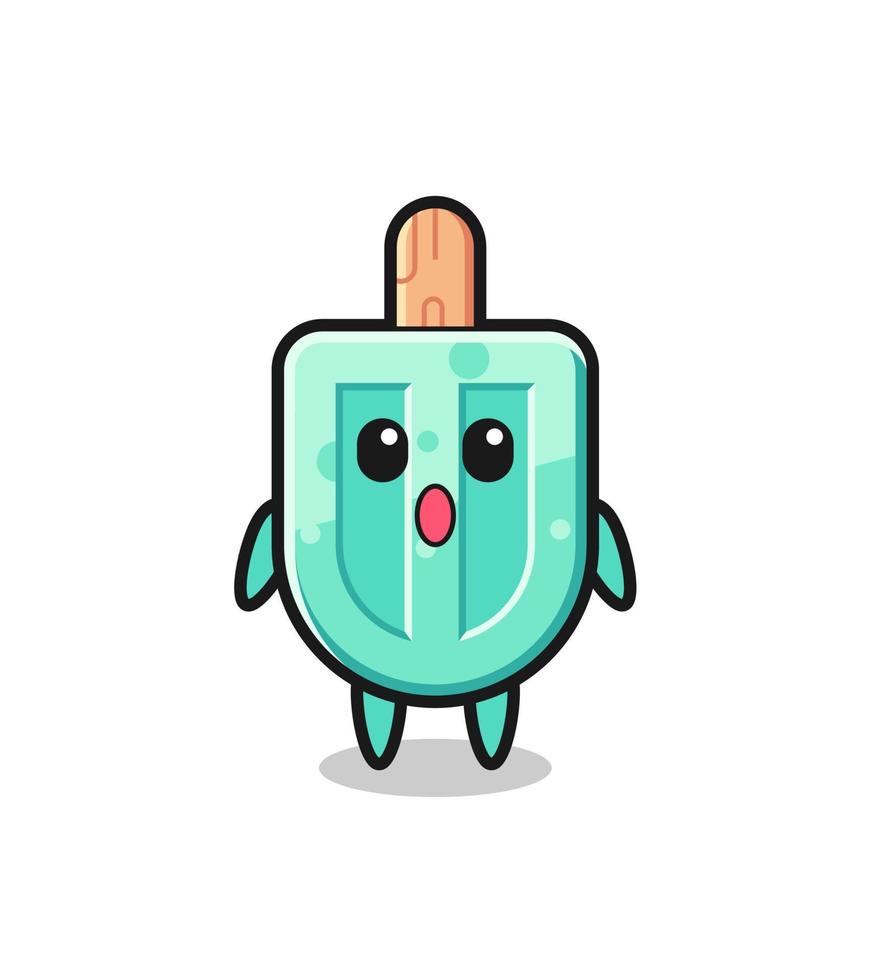 the amazed expression of the popsicles cartoon vector