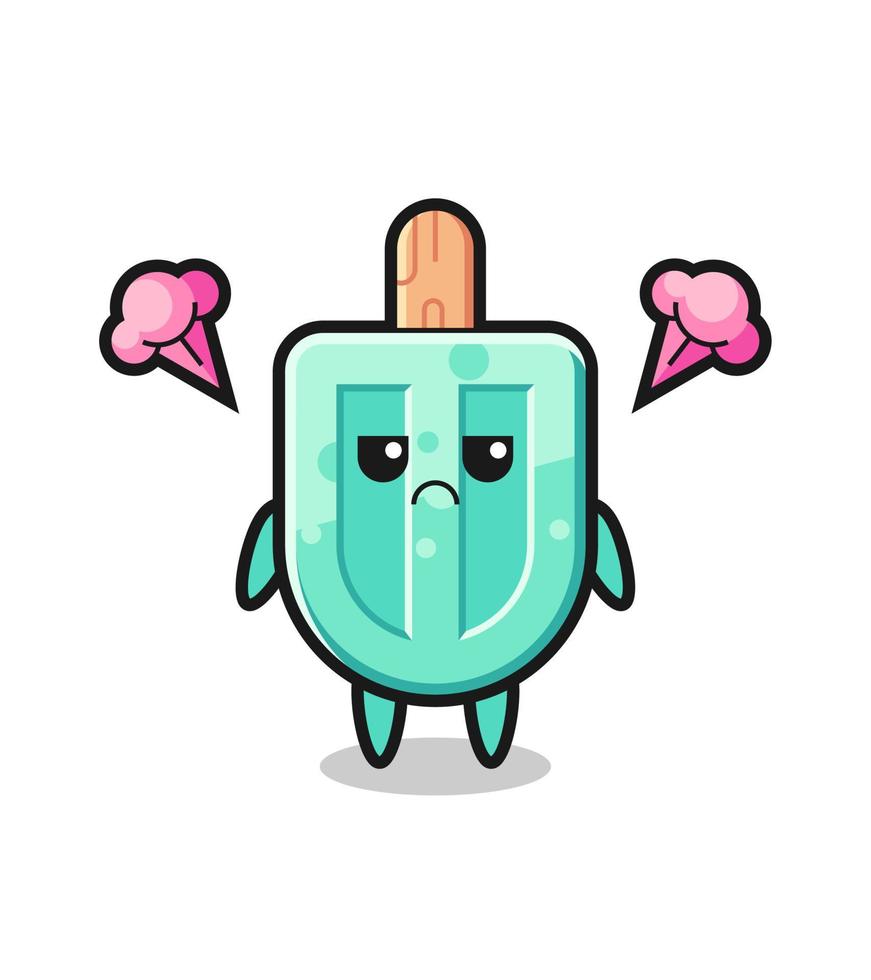 annoyed expression of the cute popsicles cartoon character vector