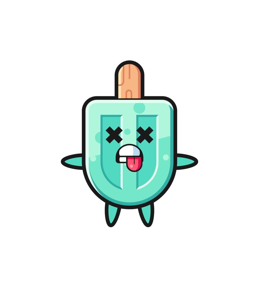 character of the cute popsicles with dead pose vector