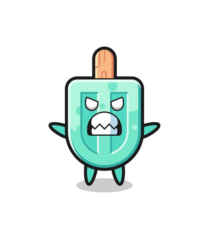 wrathful expression of the popsicles mascot character vector