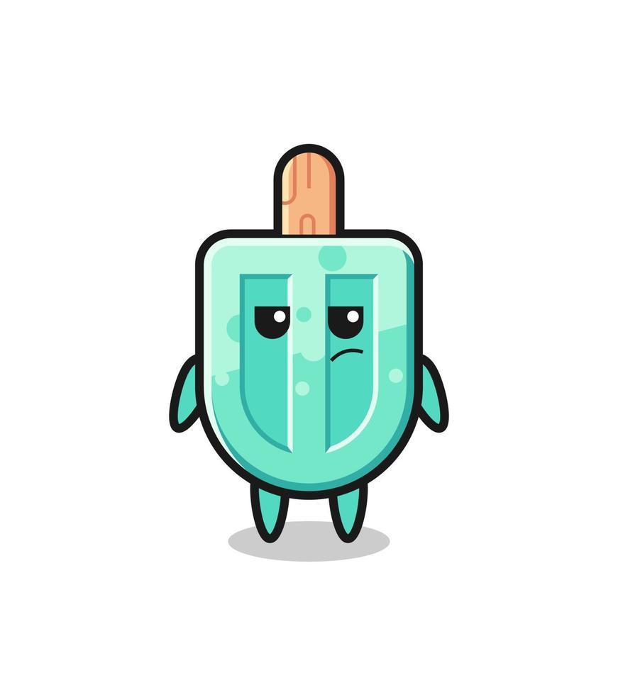 lindo personaje de paletas con expresión sospechosa vector