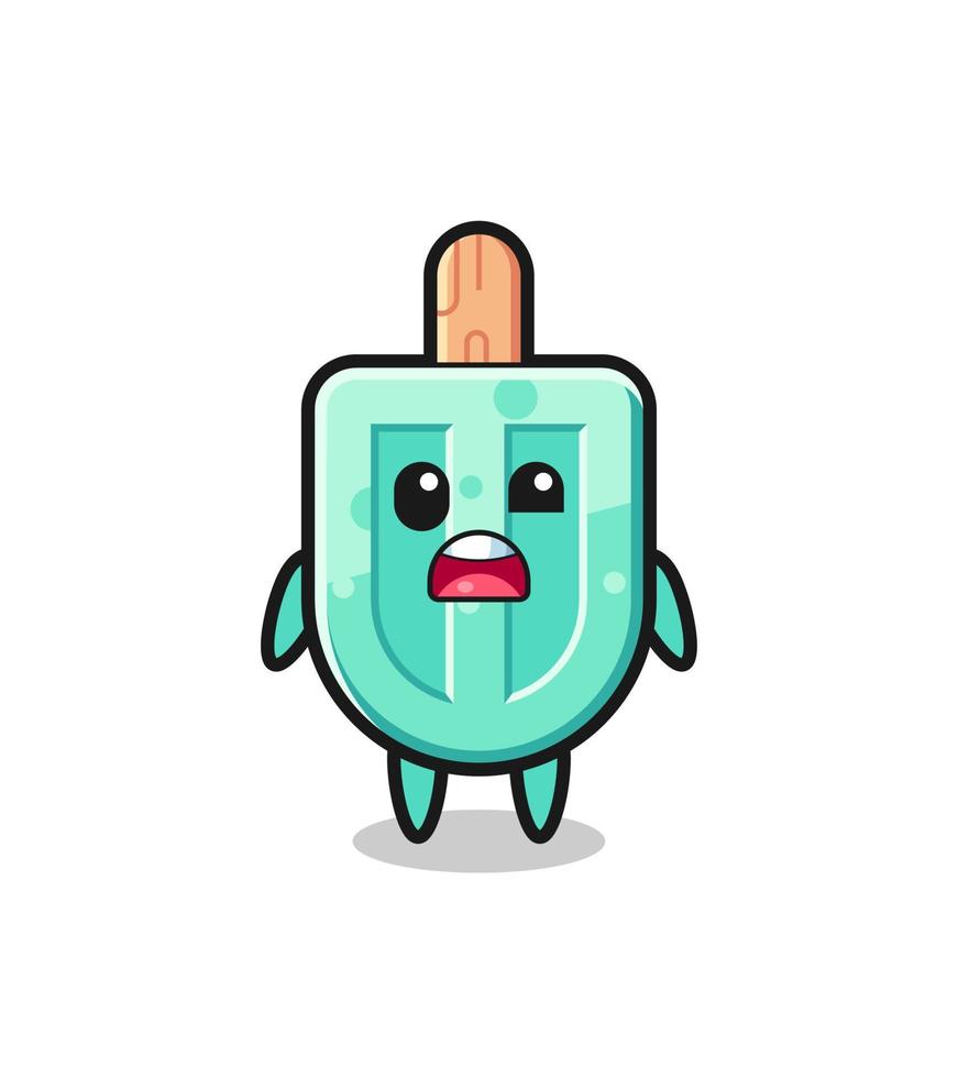 the shocked face of the cute popsicles mascot vector