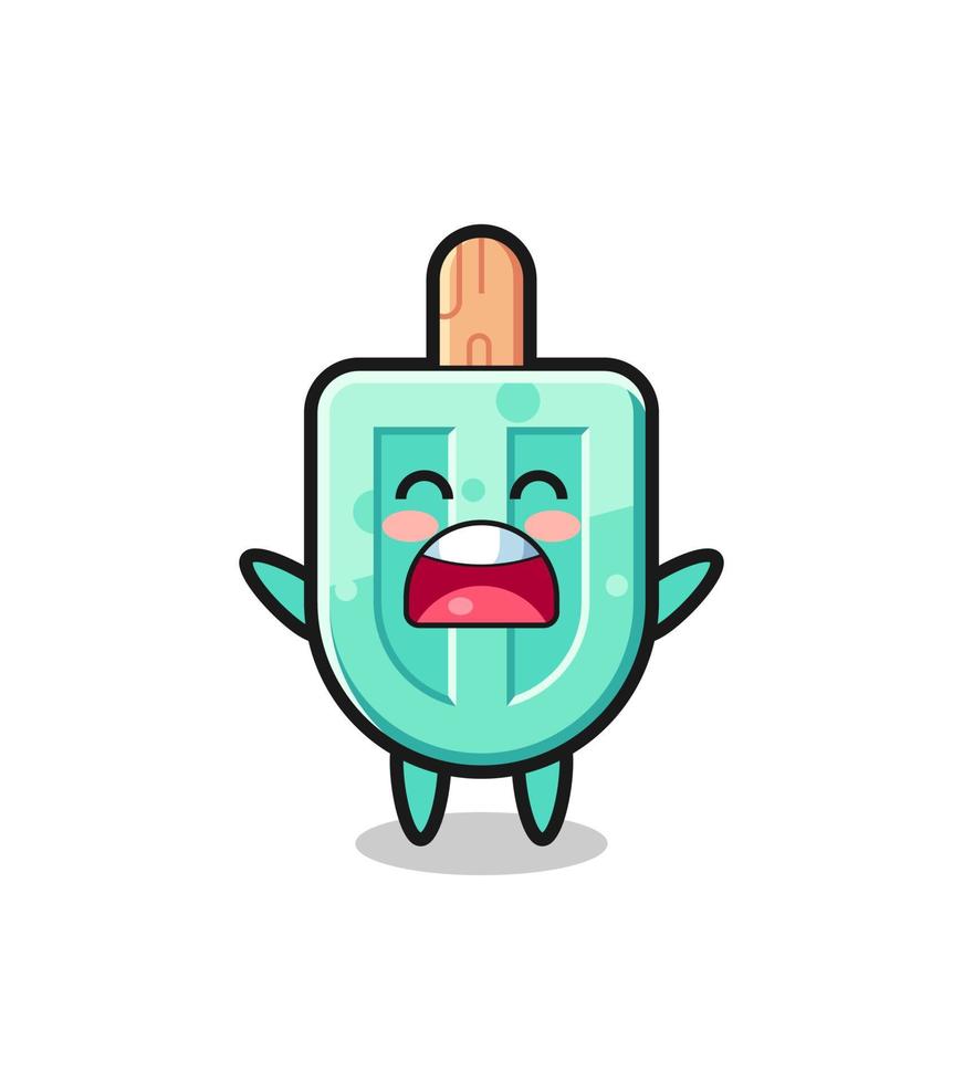 cute popsicles mascot with a yawn expression vector