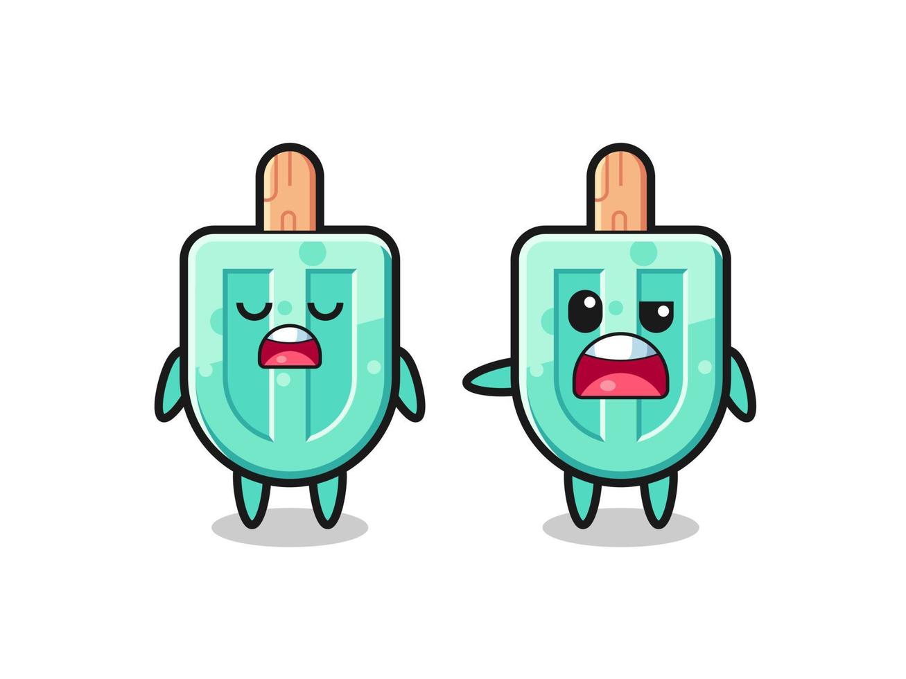 illustration of the argue between two cute popsicles characters vector