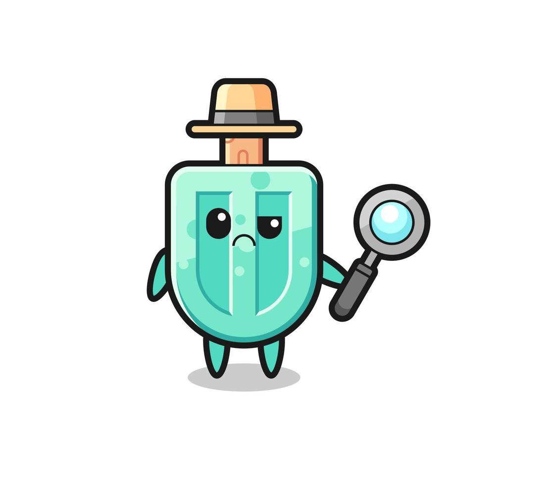 the mascot of cute popsicles as a detective vector