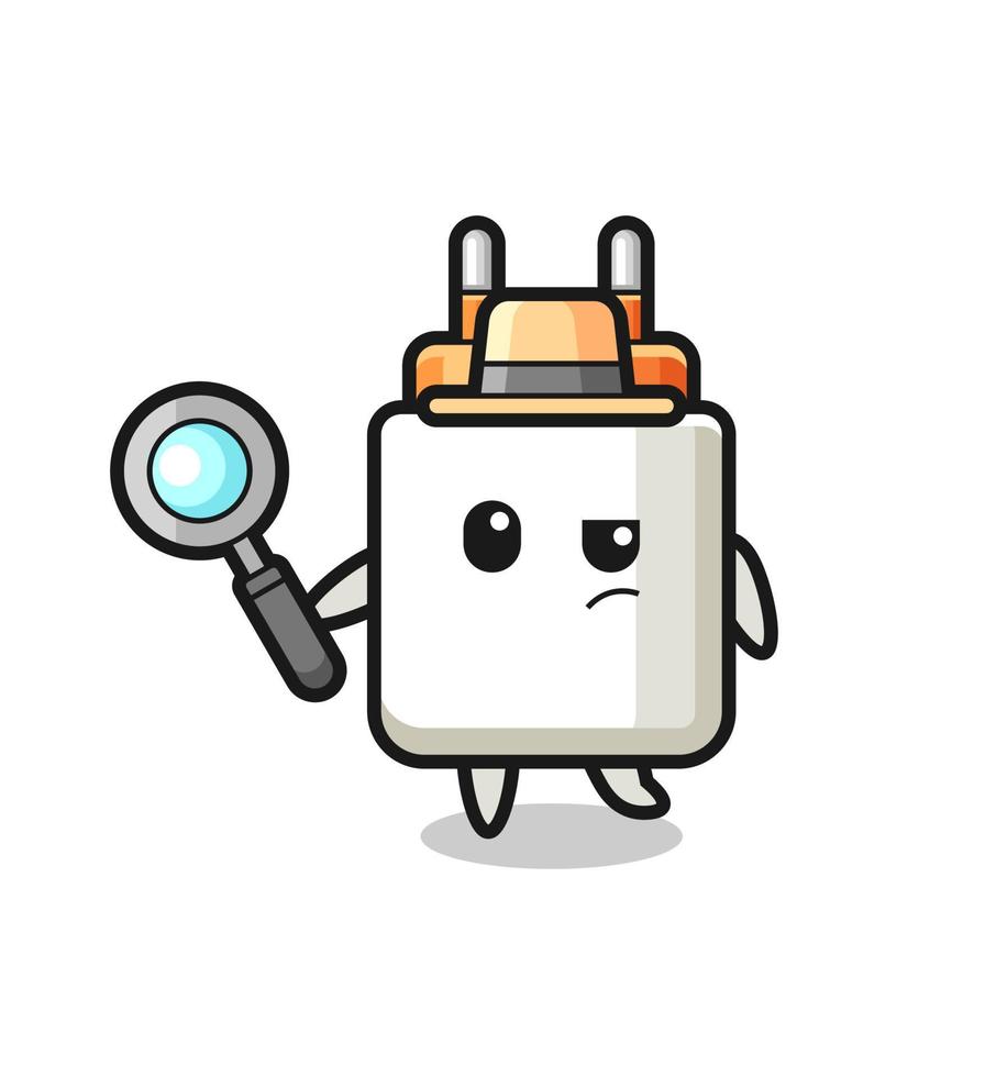 power adapter detective character is analyzing a case vector