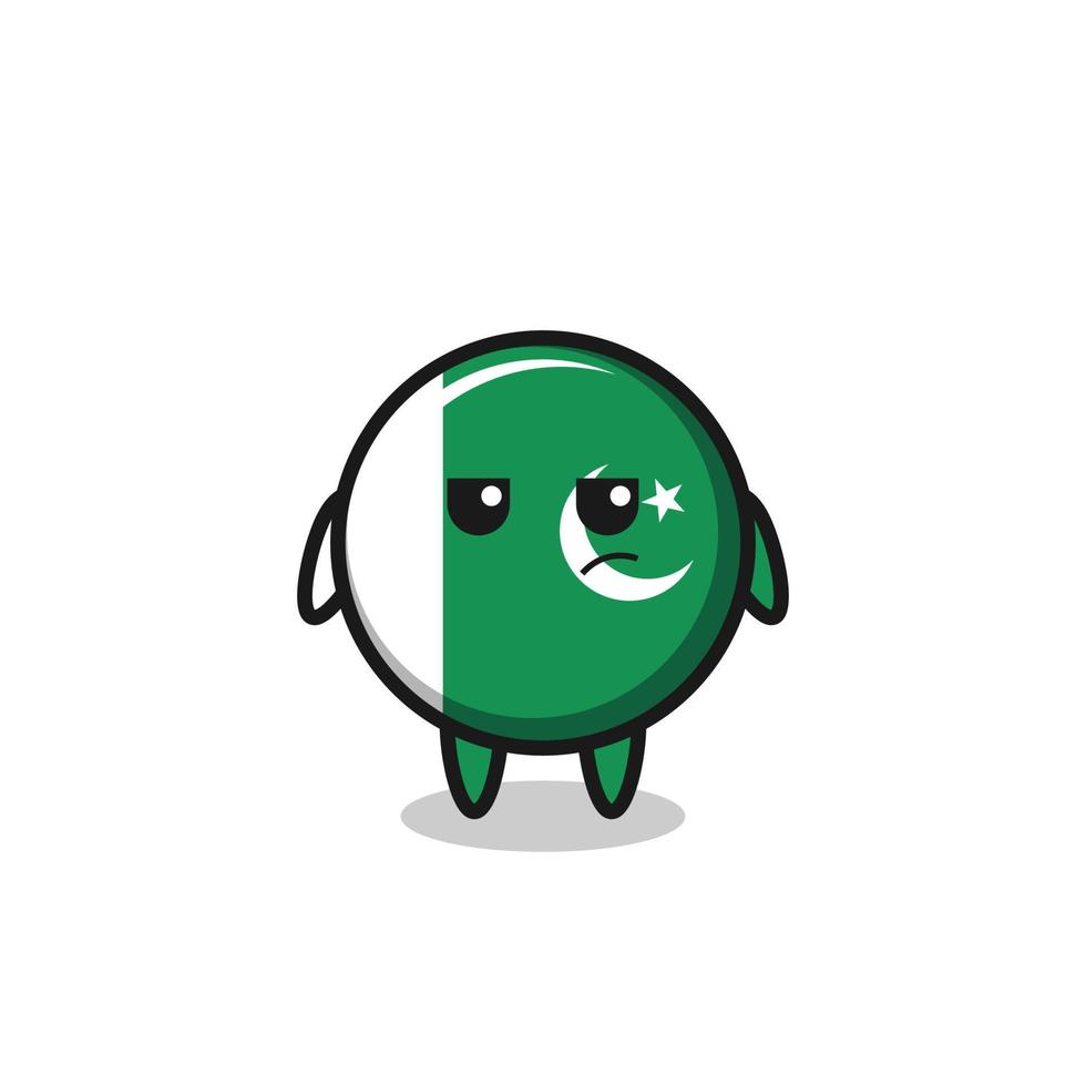 cute pakistan flag character with suspicious expression vector