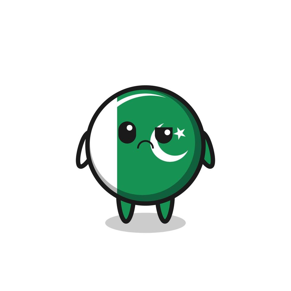 the mascot of the pakistan flag with sceptical face vector