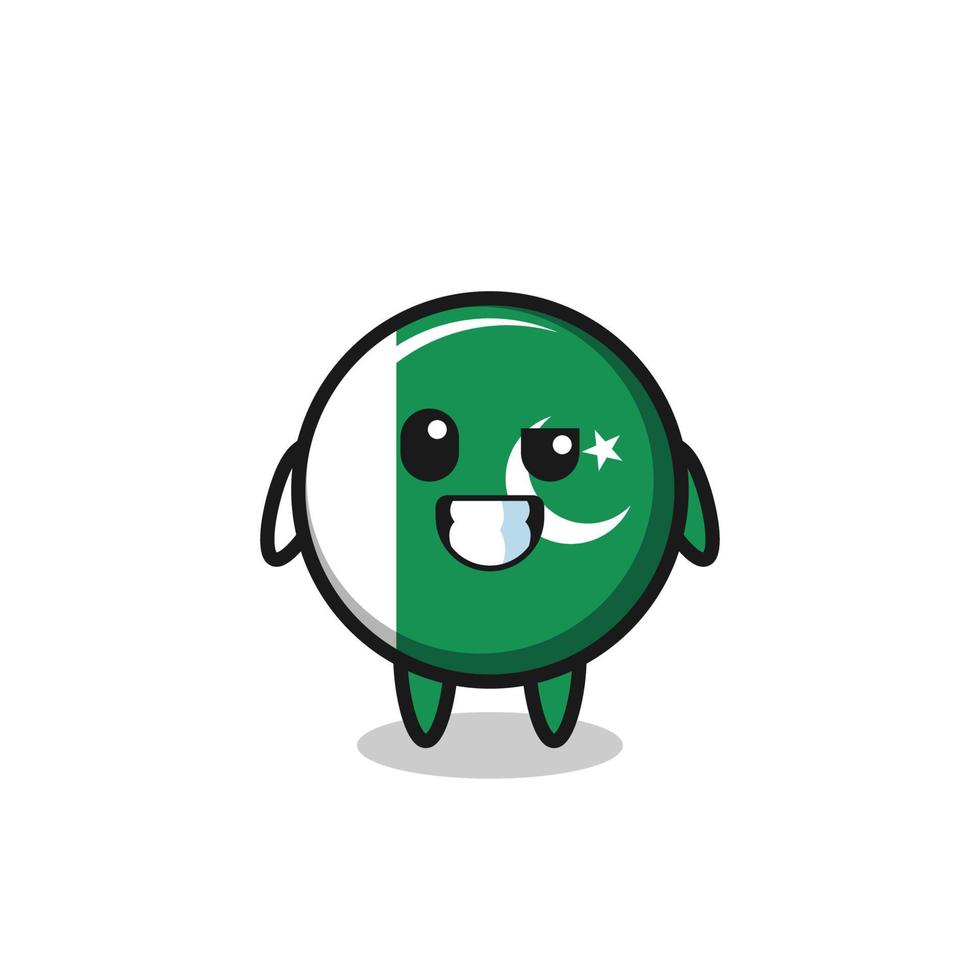 cute pakistan flag mascot with an optimistic face vector