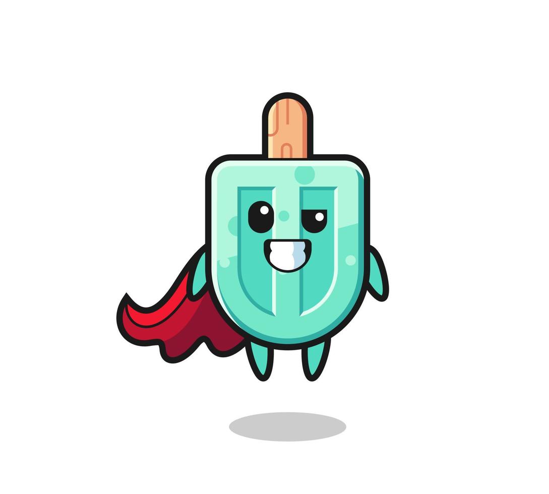 the cute popsicles character as a flying superhero vector