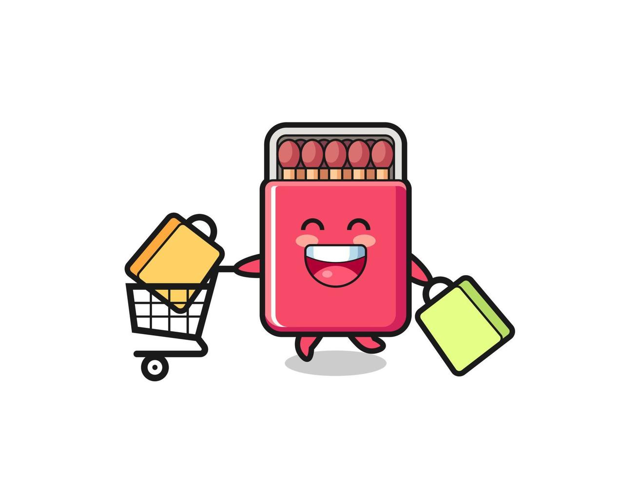 black Friday illustration with cute matches box mascot vector