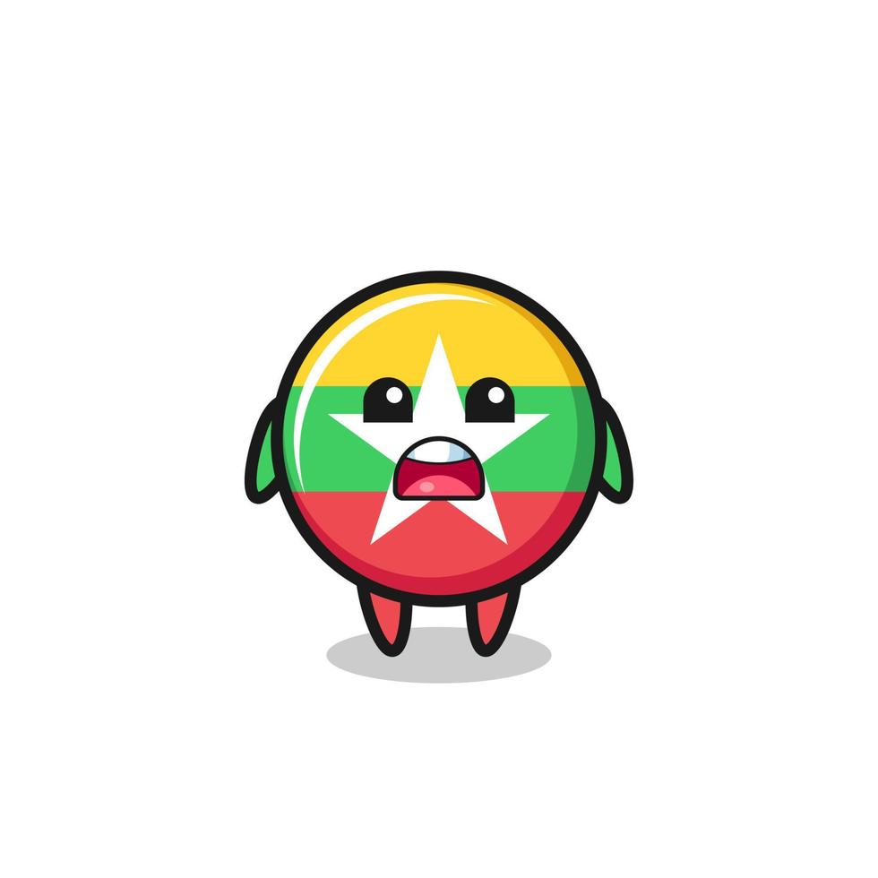 myanmar flag illustration with apologizing expression, saying I am sorry vector