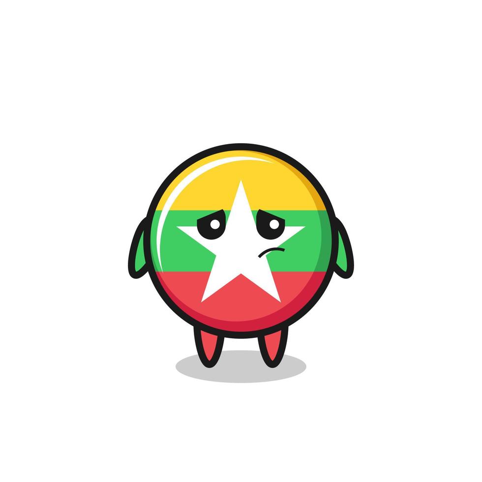 the lazy gesture of myanmar flag cartoon character vector