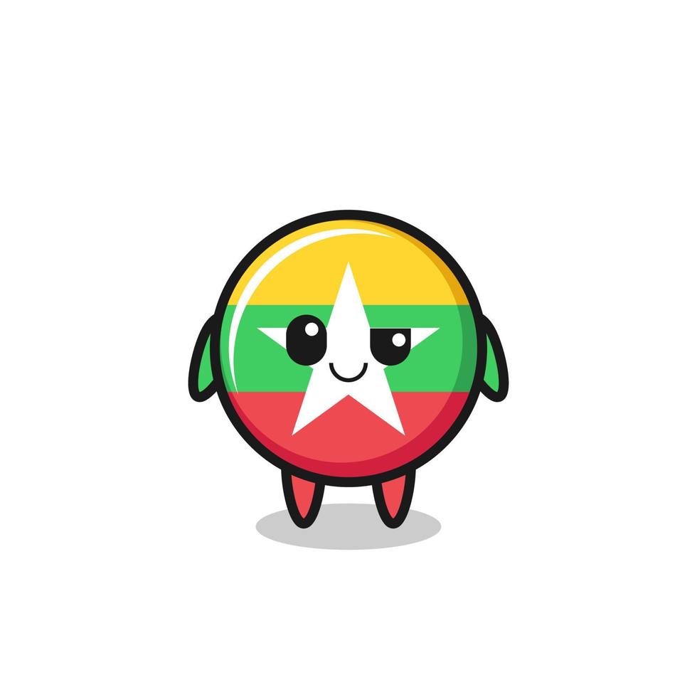 myanmar flag cartoon with an arrogant expression vector