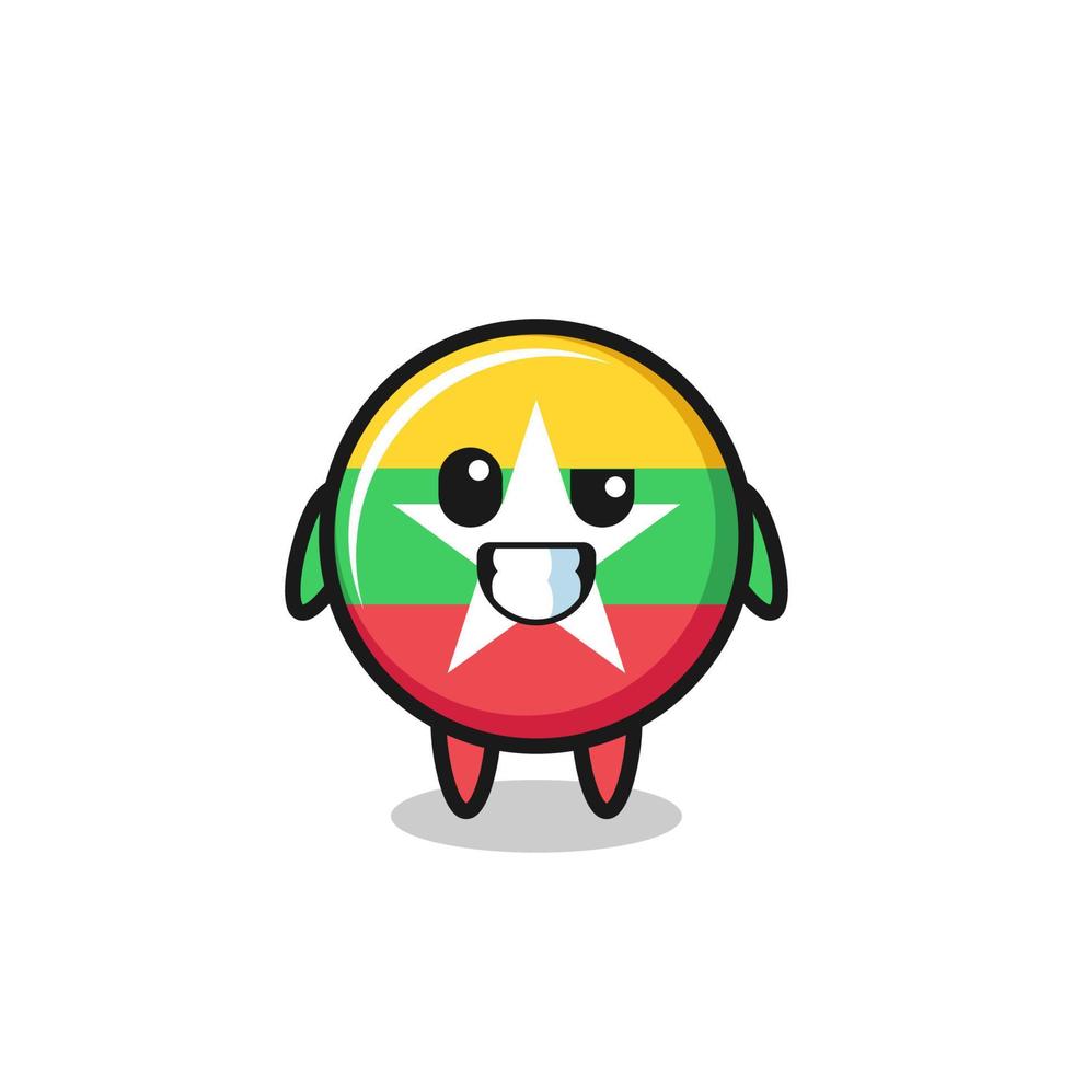 cute myanmar flag mascot with an optimistic face vector
