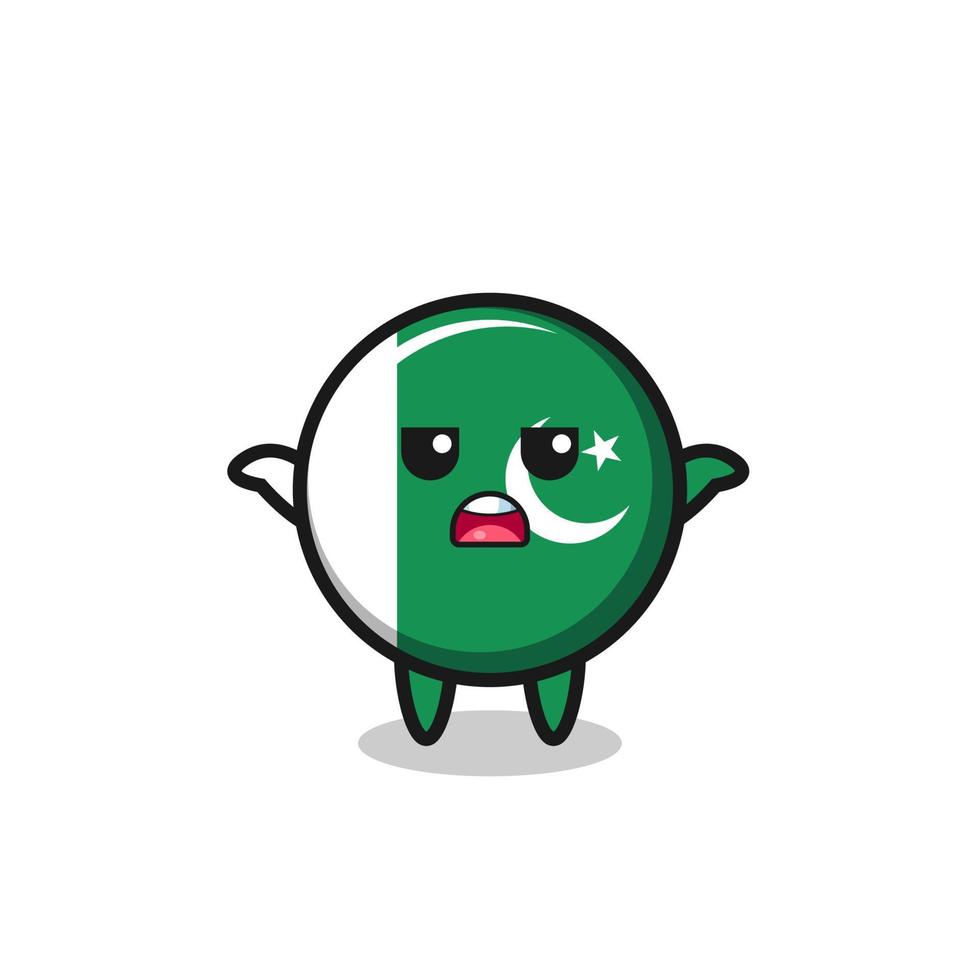 pakistan flag mascot character saying I do not know vector