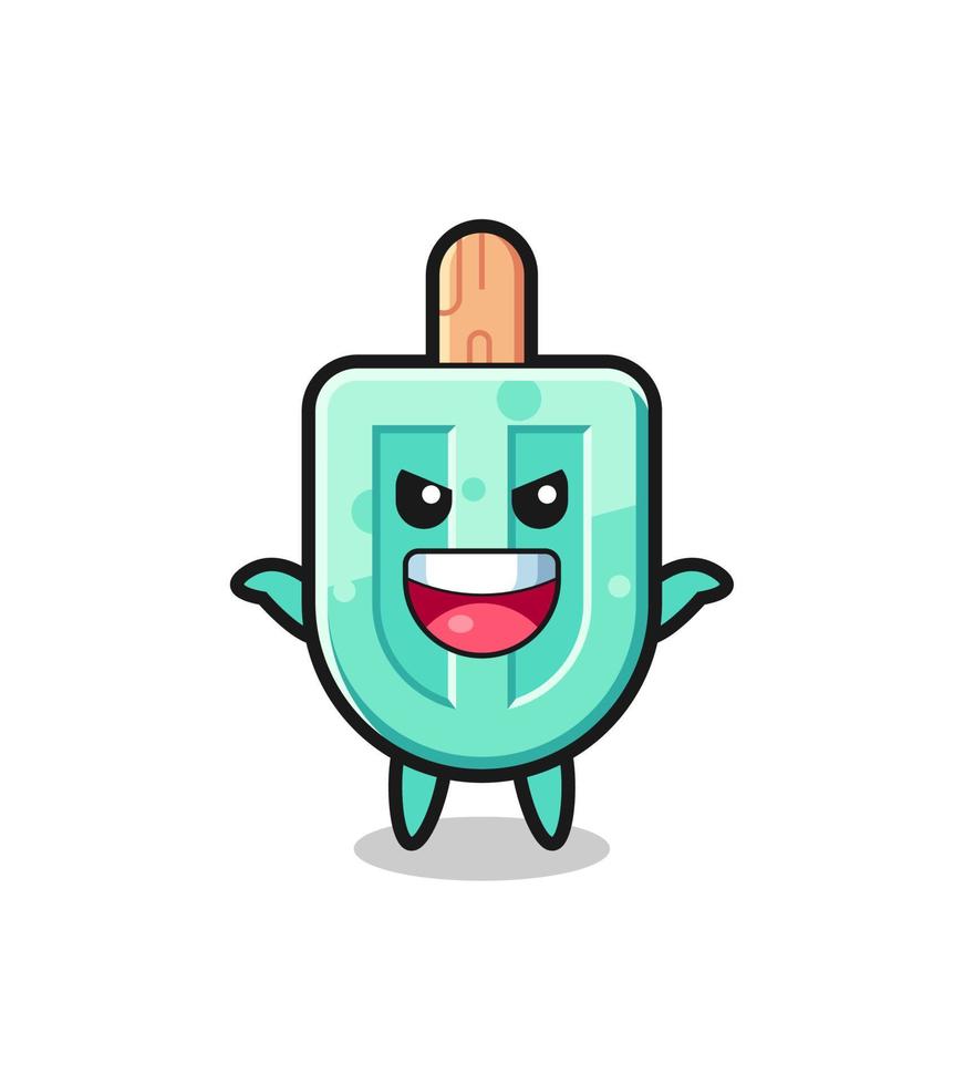 the illustration of cute popsicles doing scare gesture vector