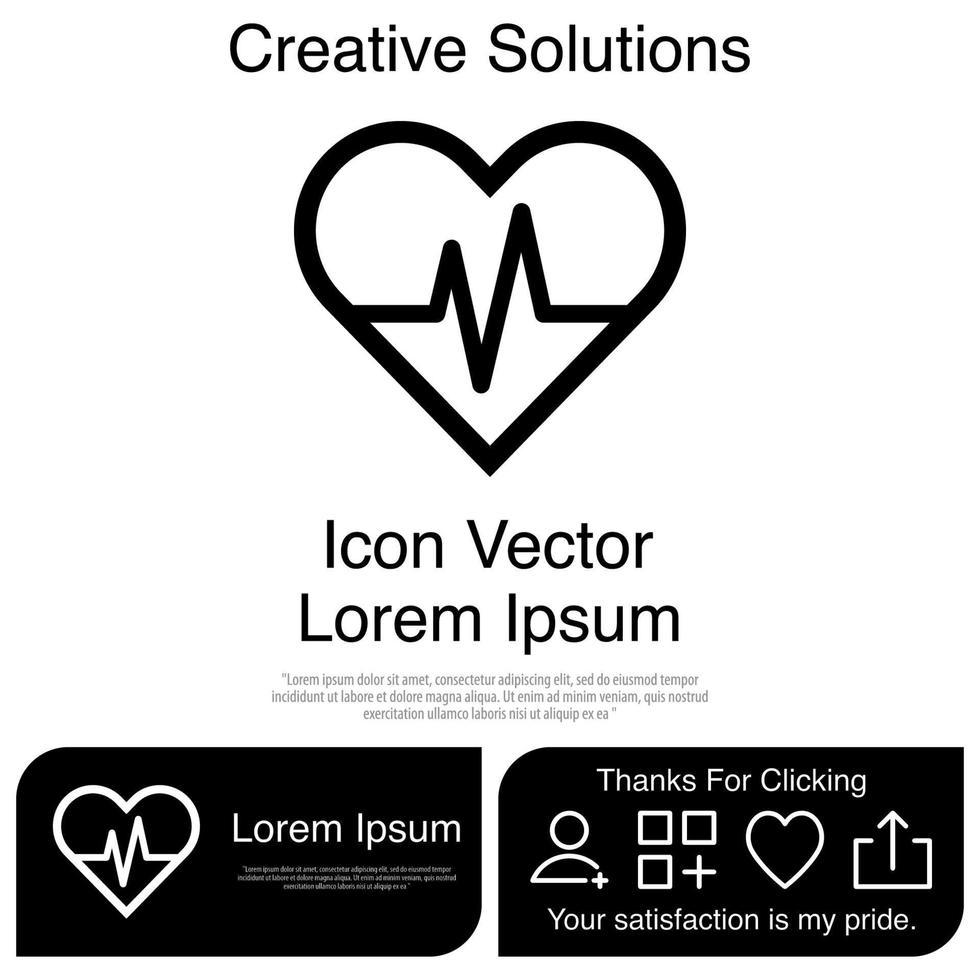 Pulse Heartbeat Icon Vector EPS 10