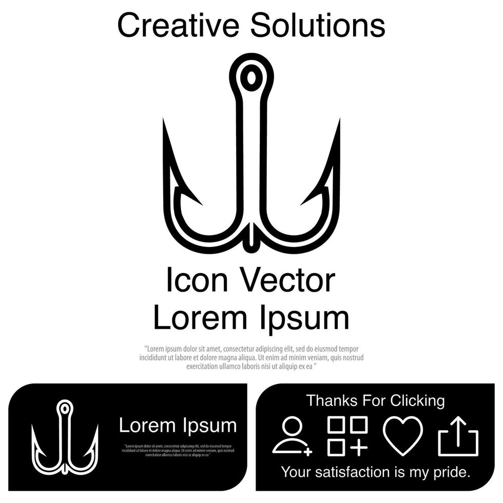 Fishing Hook Icon Vector EPS 10