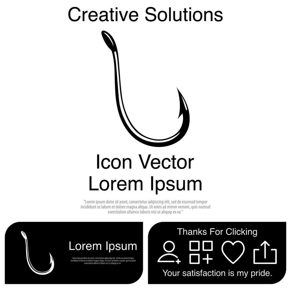 Fishing Hook Icon Vector EPS 10