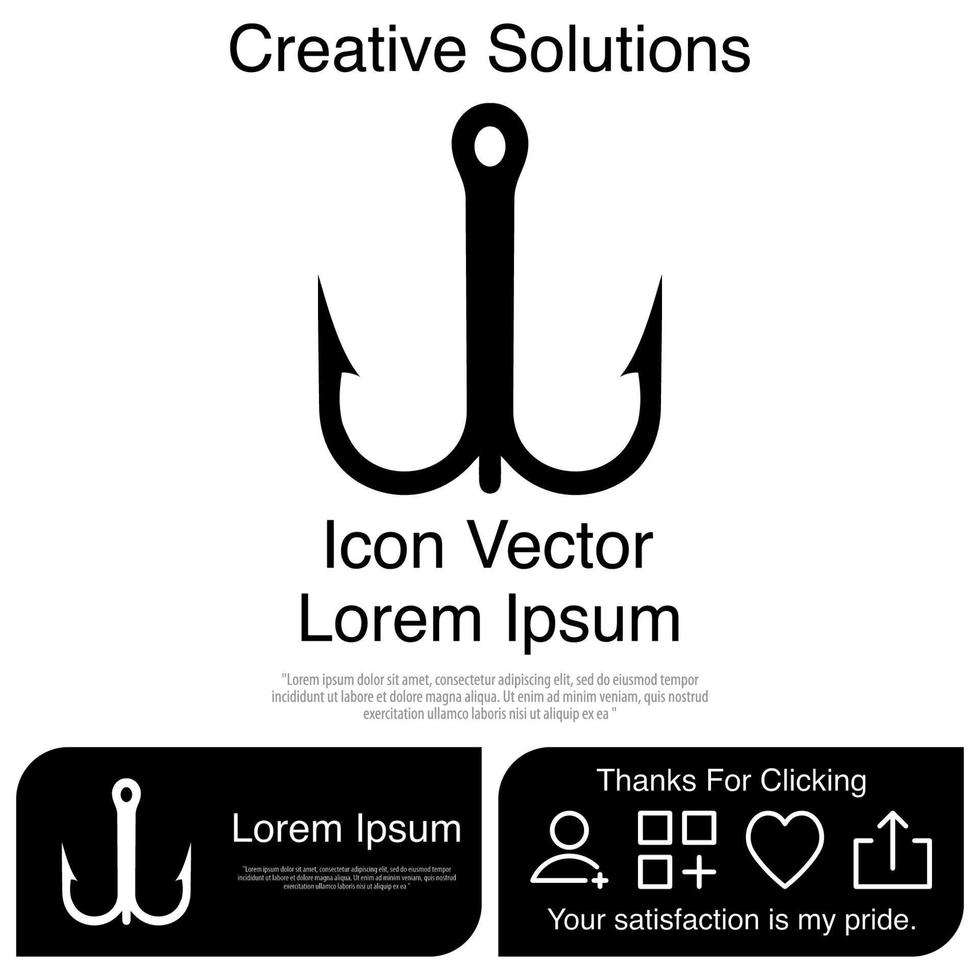 Fishing Hook Icon Vector EPS 10