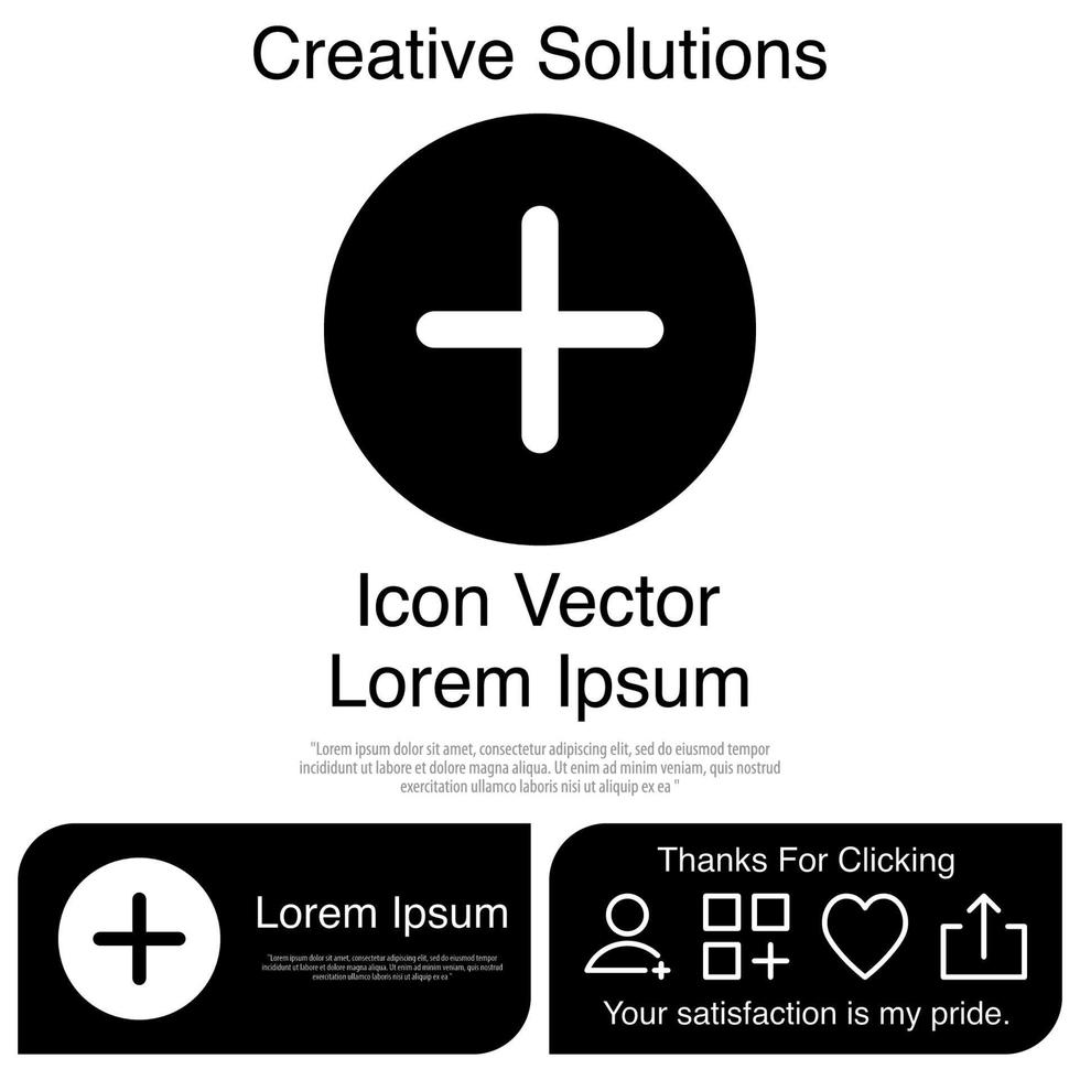 Plus Button Icon Vector EPS 10