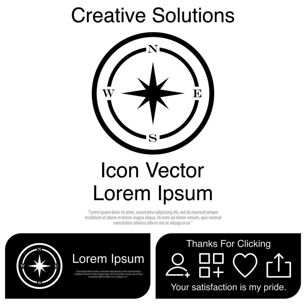 brújula, icono, vector, eps, 10 vector