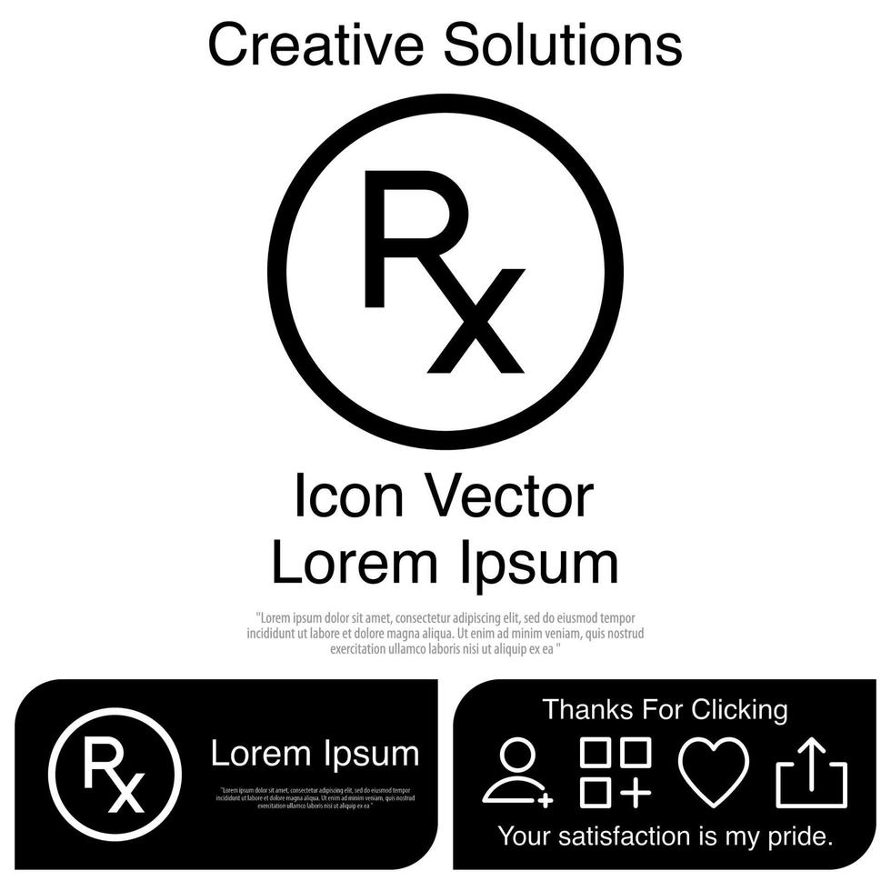 icono de signo rx eps vectoriales 10 vector