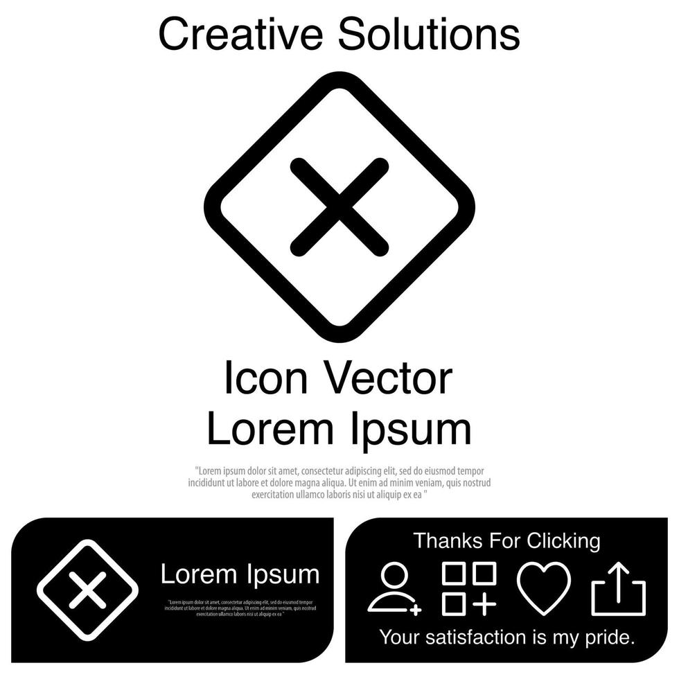 X Button icon Vector EPS 10