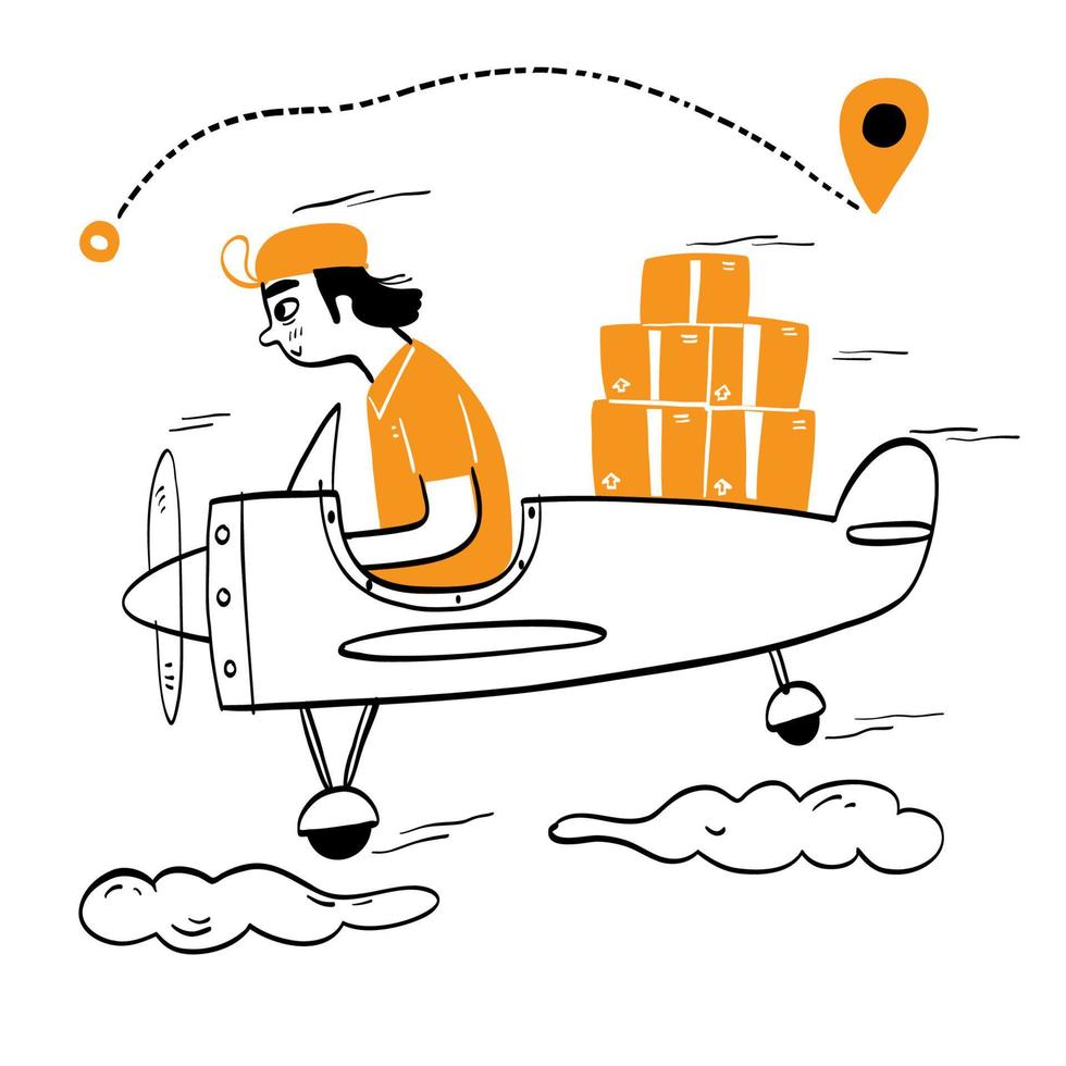 Online delivery service concept, online order tracking, Delivery home and office vector