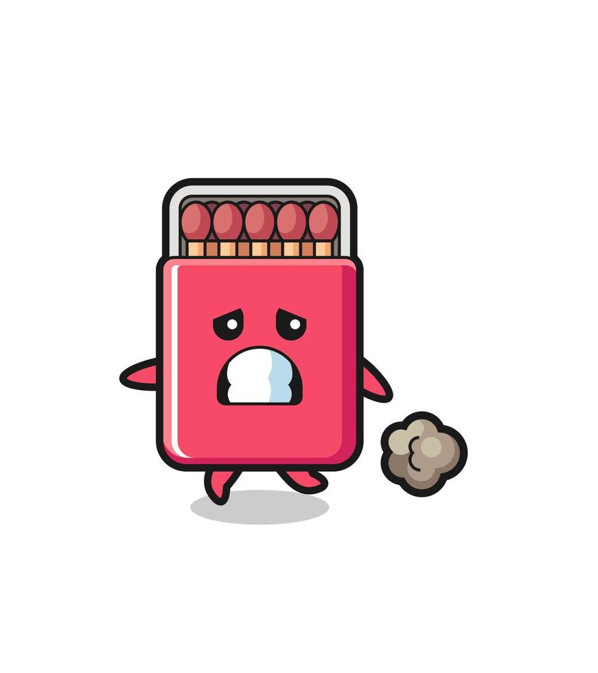 illustration of the matches box running in fear vector