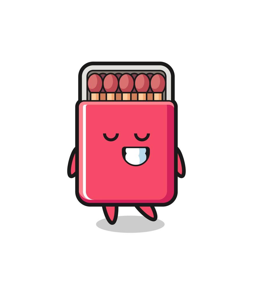 matches box cartoon illustration with a shy expression vector