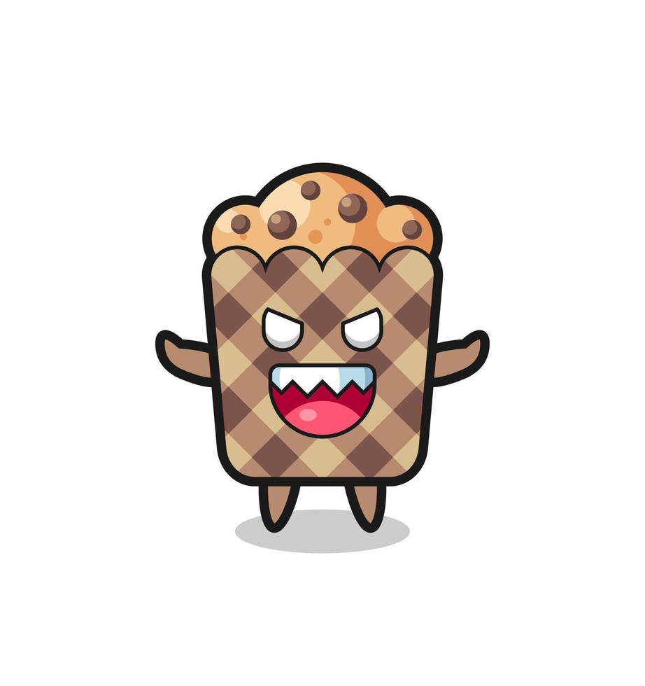 illustration of evil muffin mascot character vector