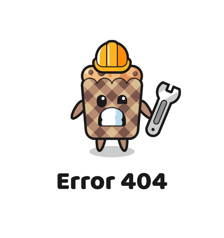 error 404 with the cute muffin mascot vector