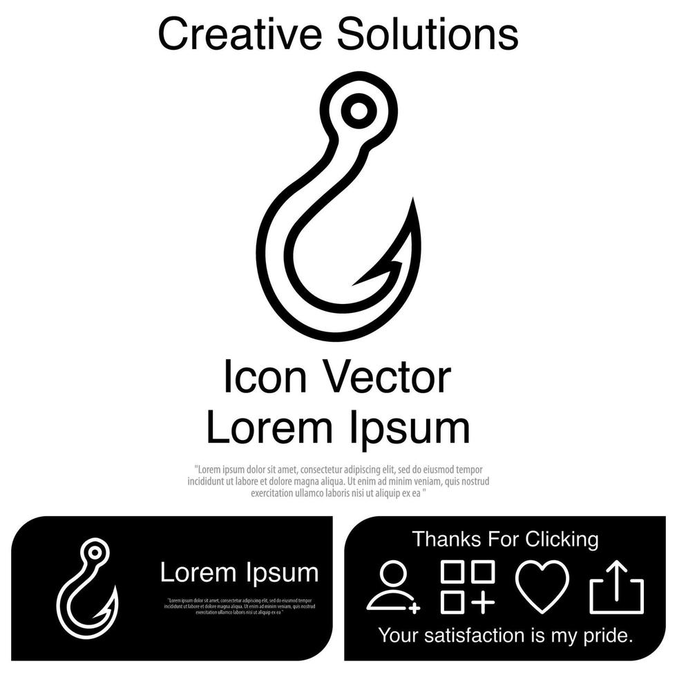 Fishing Hook Icon Vector EPS 10