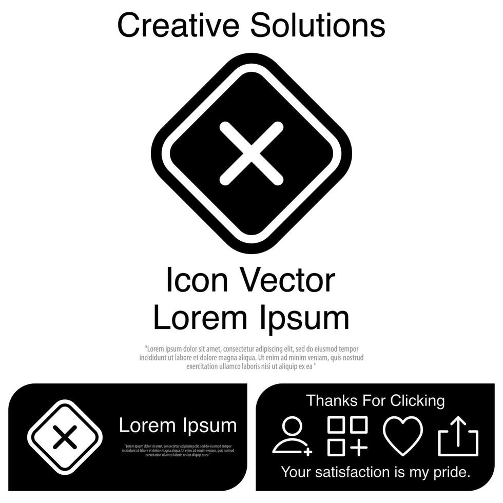 x botón icono vector eps 10