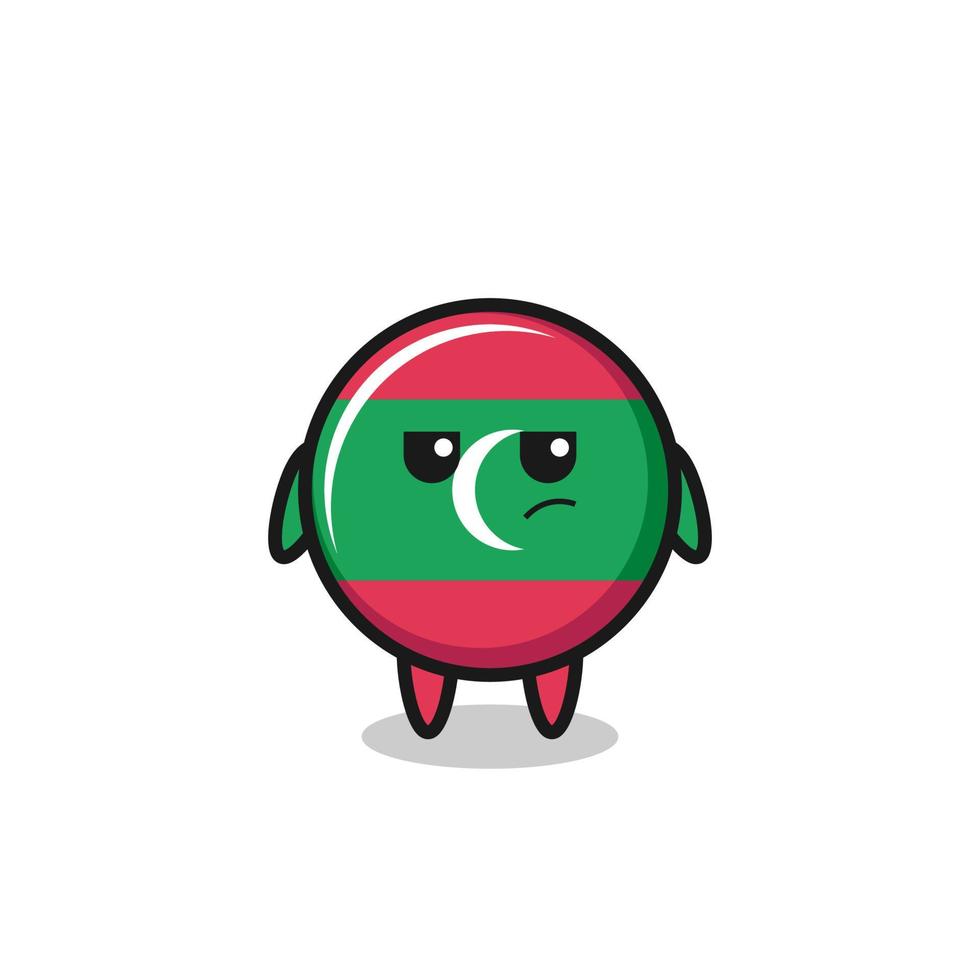 cute maldives flag character with suspicious expression vector