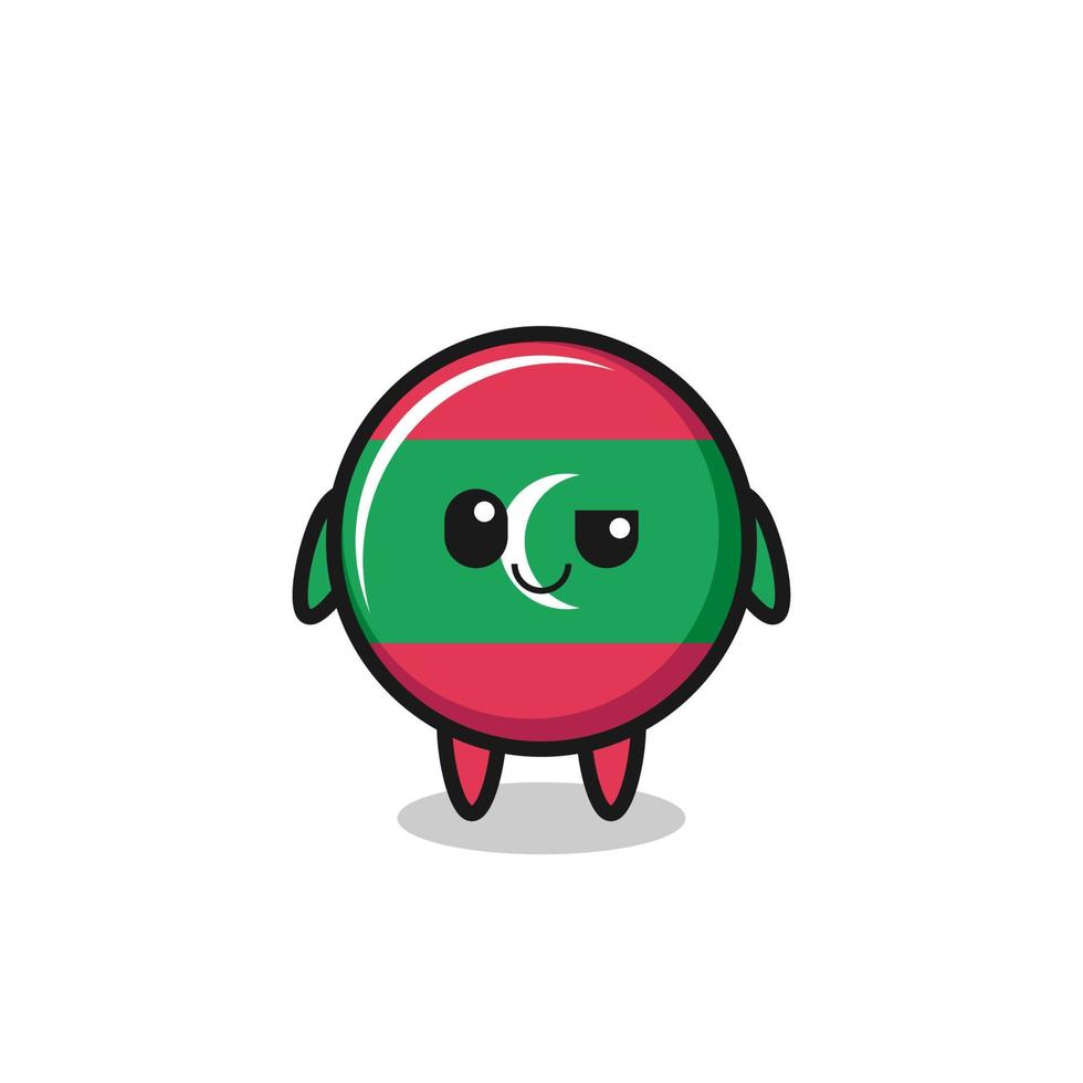 maldives flag cartoon with an arrogant expression vector