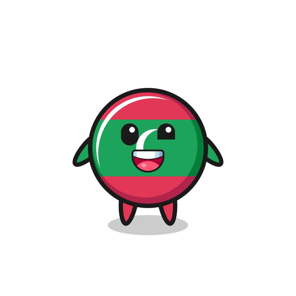 illustration of an maldives flag character with awkward poses vector