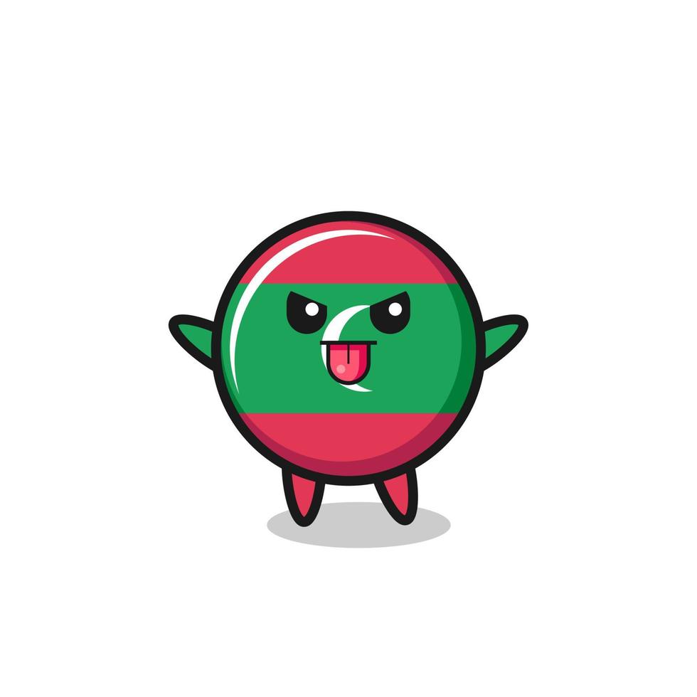 naughty maldives flag character in mocking pose vector