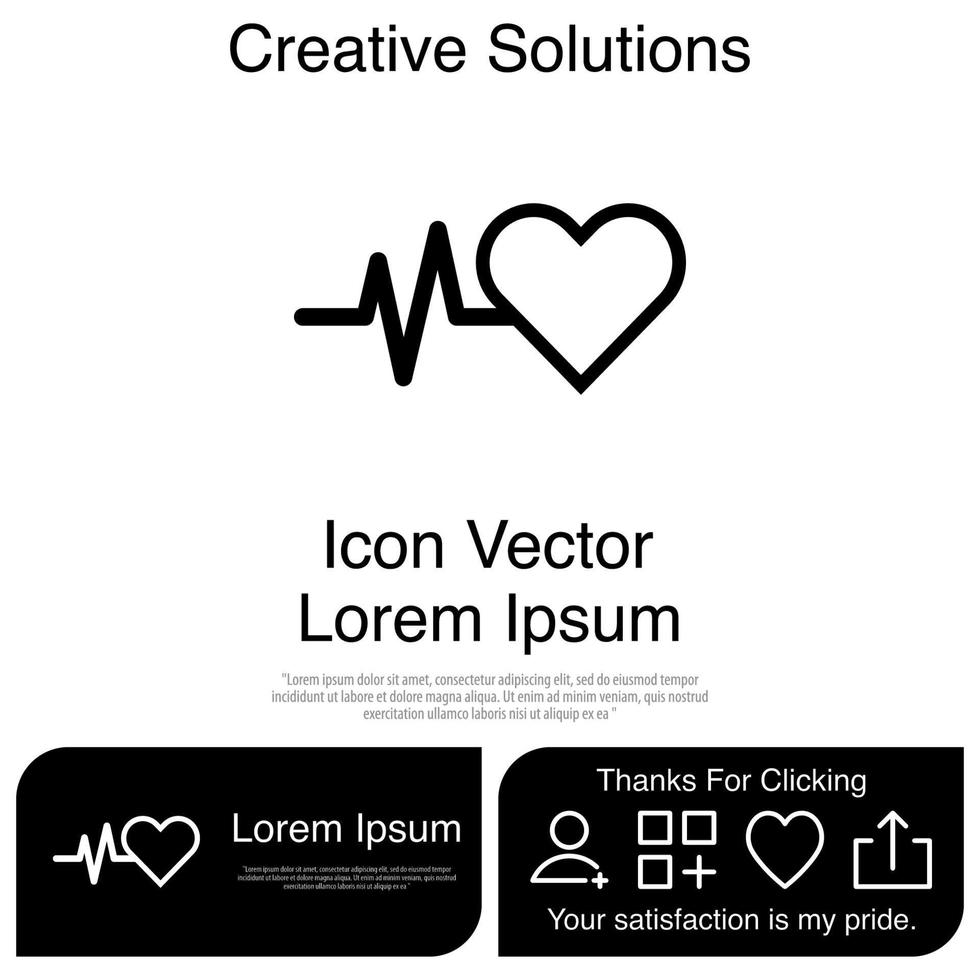 Pulse Heartbeat Icon Vector EPS 10