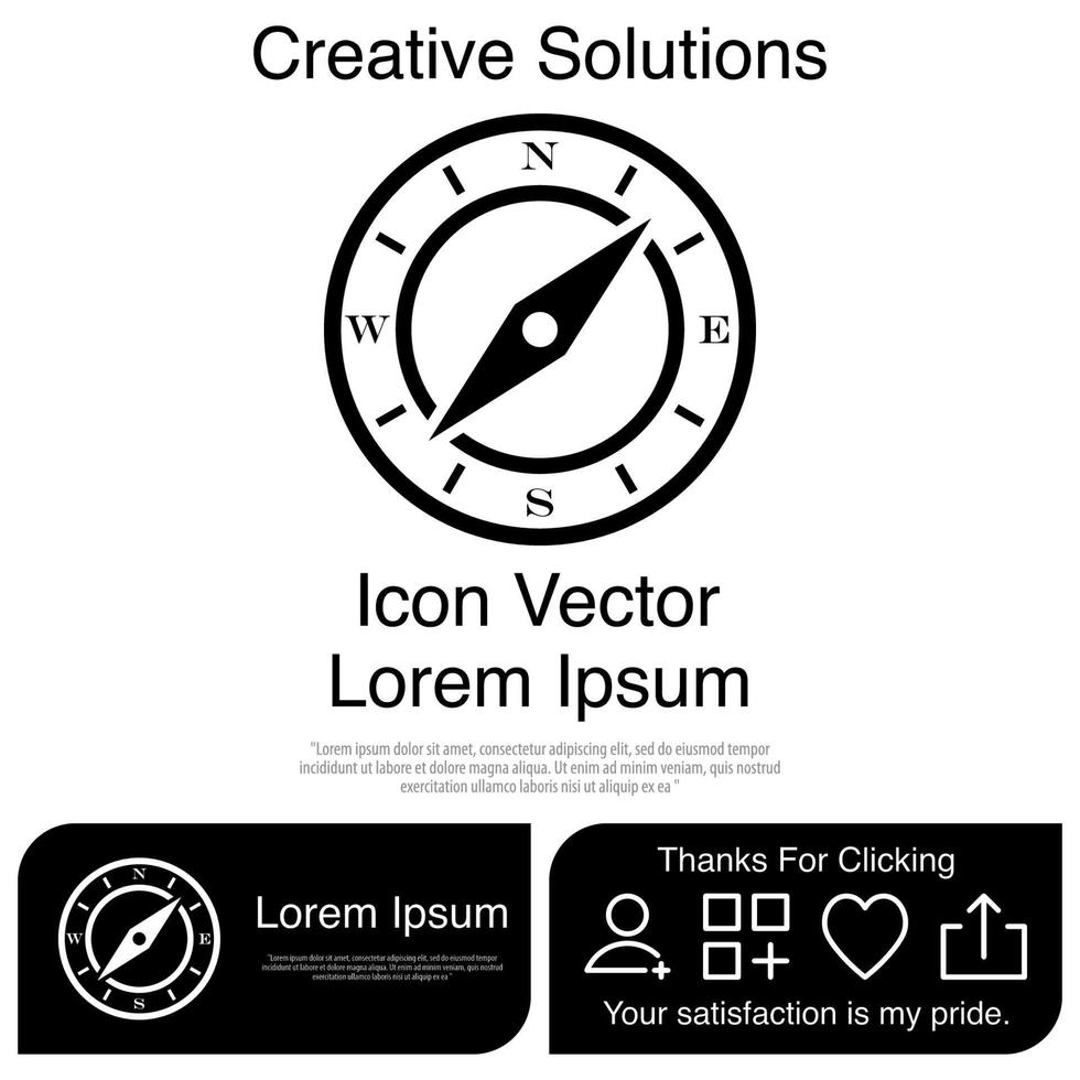 brújula, icono, vector, eps, 10 vector