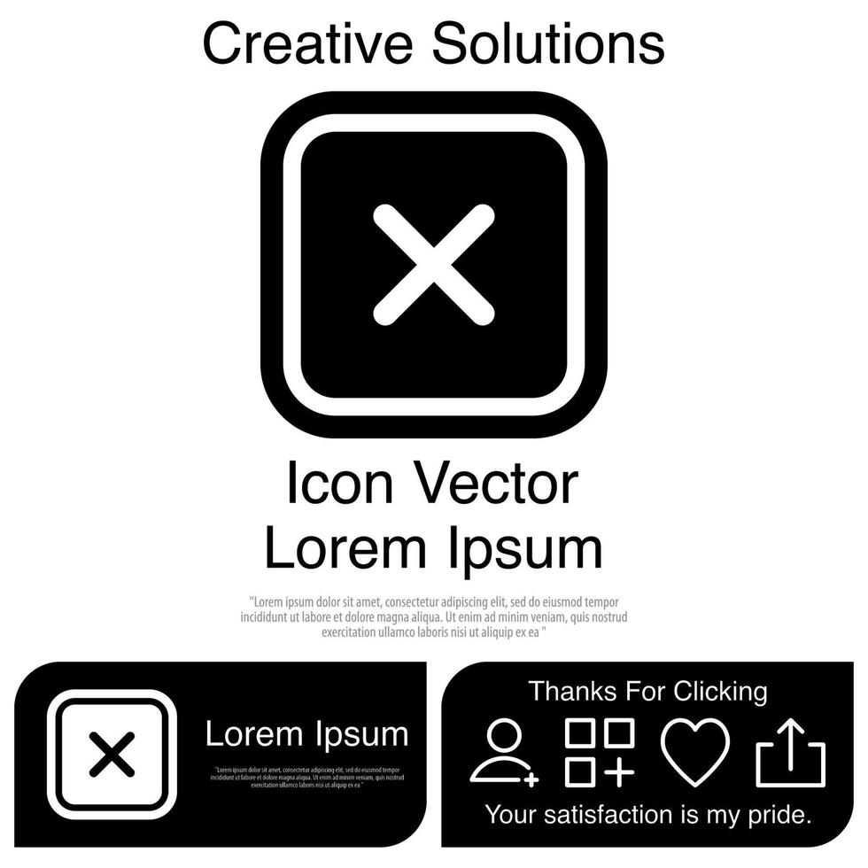 x botón icono vector eps 10