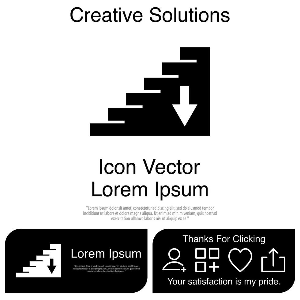 Stairs Down Icon Vector EPS 10