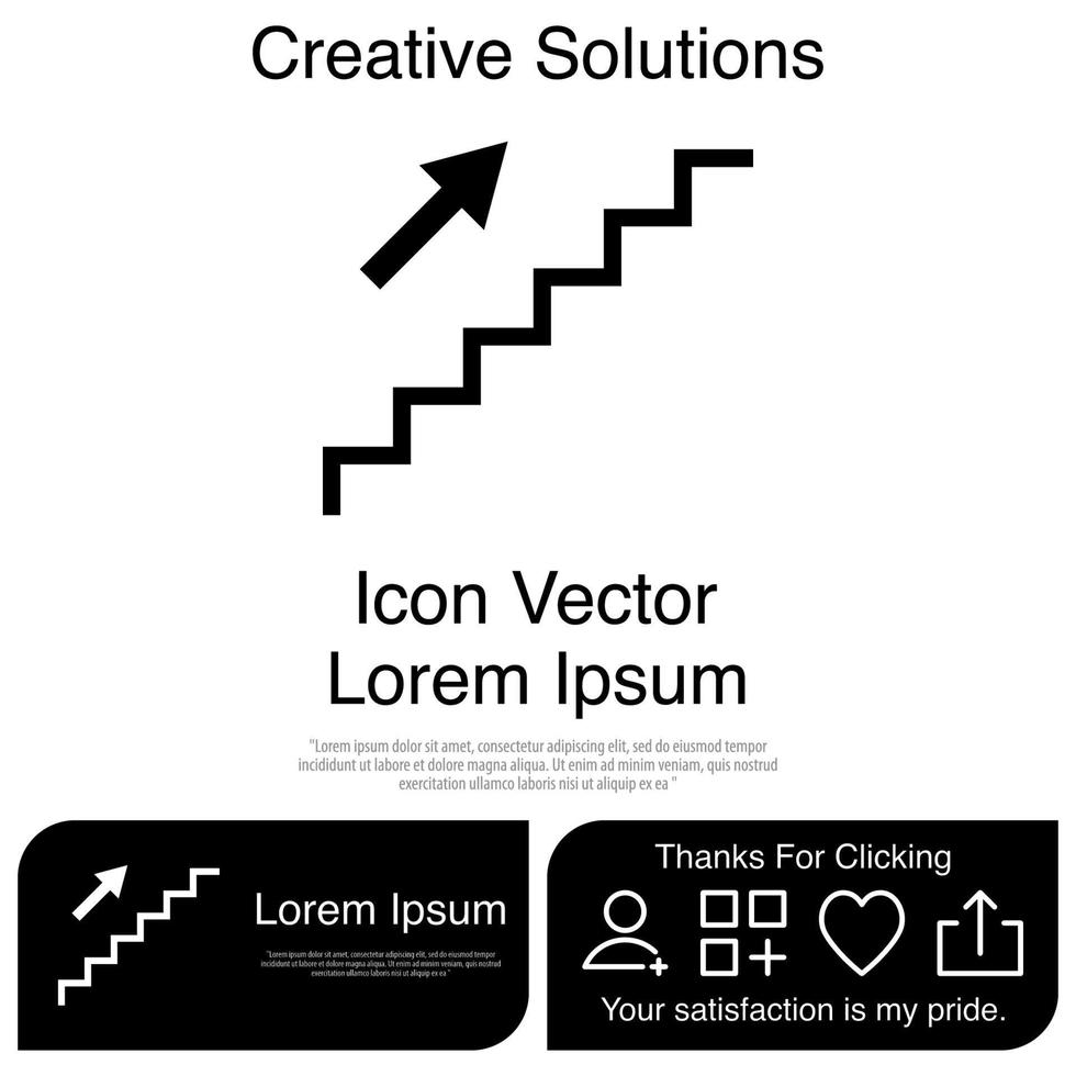 Stairs Up Icon Vector EPS 10