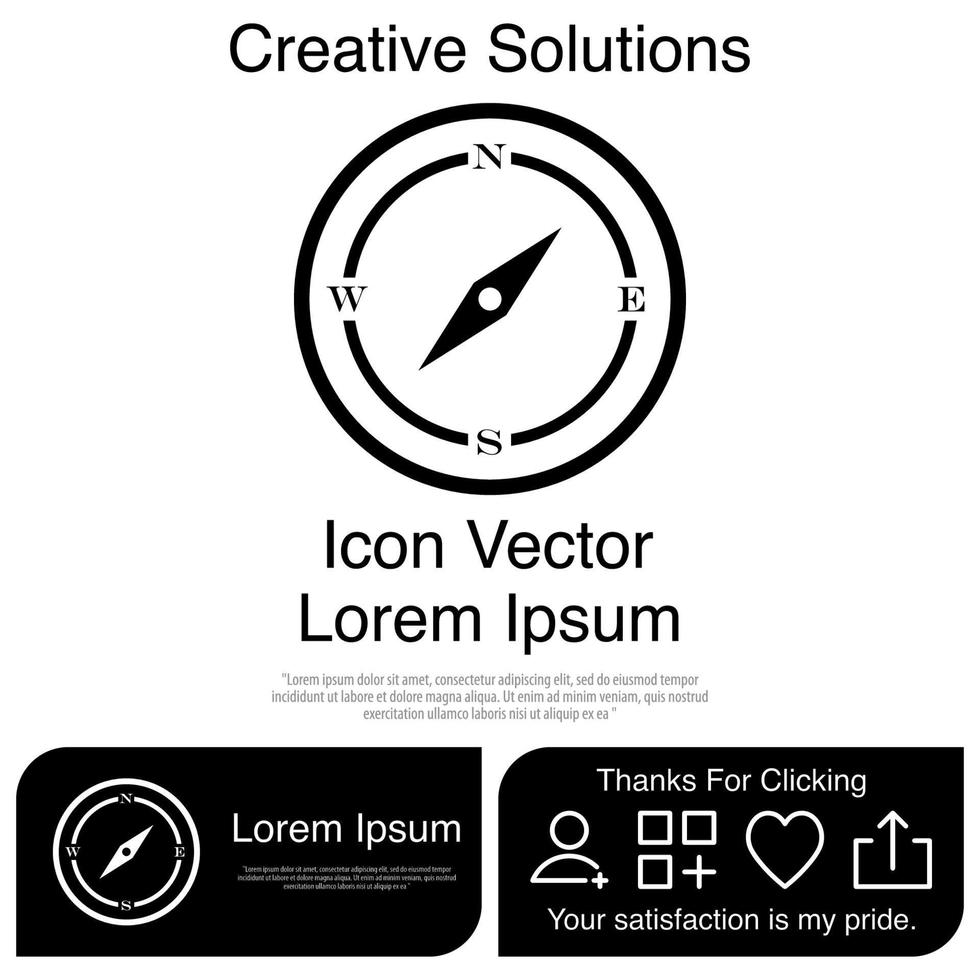 brújula, icono, vector, eps, 10 vector