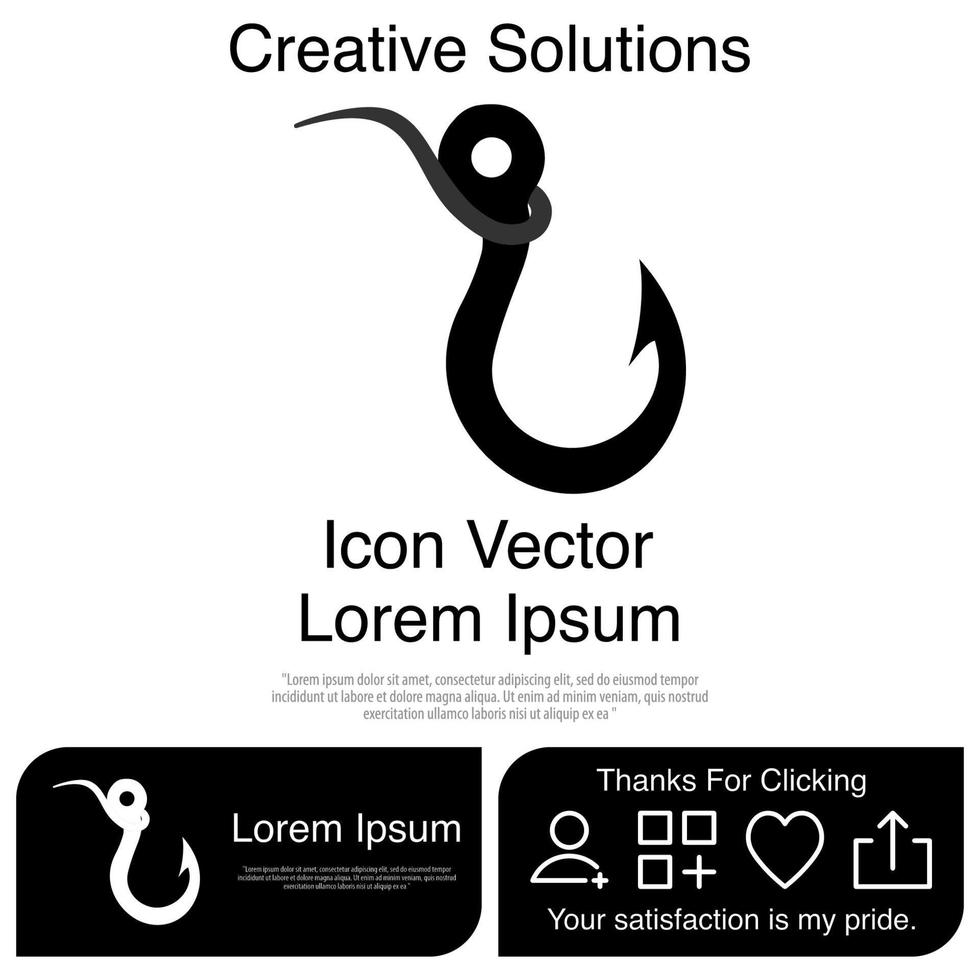 Fishing Hook Icon Vector EPS 10