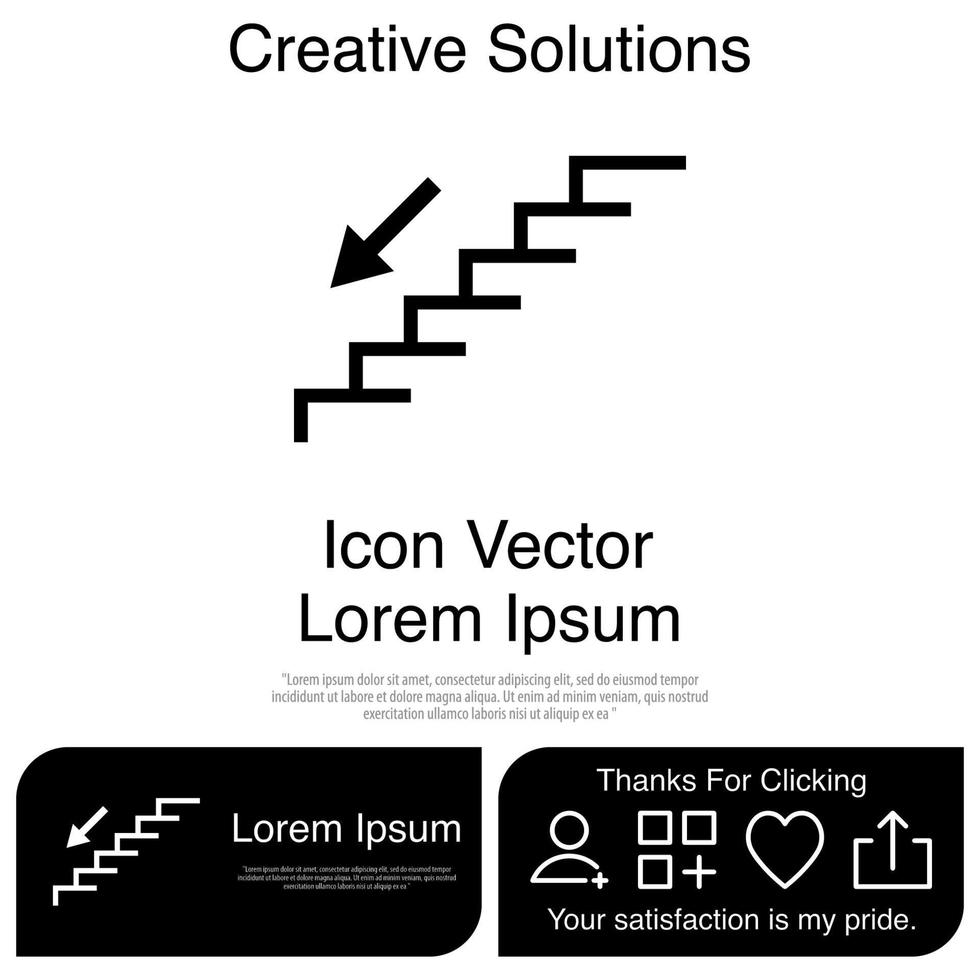 Stairs Down Icon Vector EPS 10